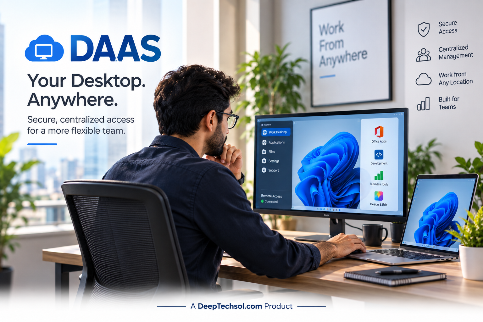 Laptop used as a digital workspace